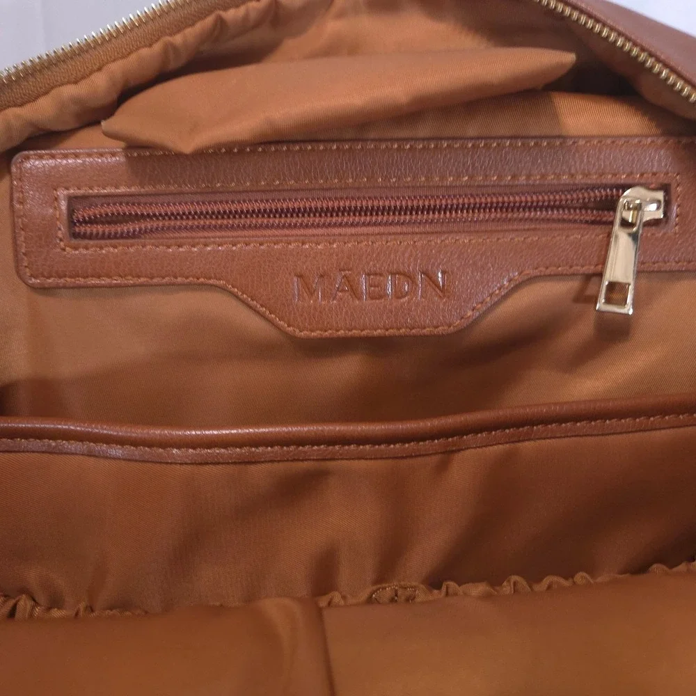 MAEDN All Day Backpack Medium Vegan Leather Saddle Diaper Bag Travel Cottagecore
